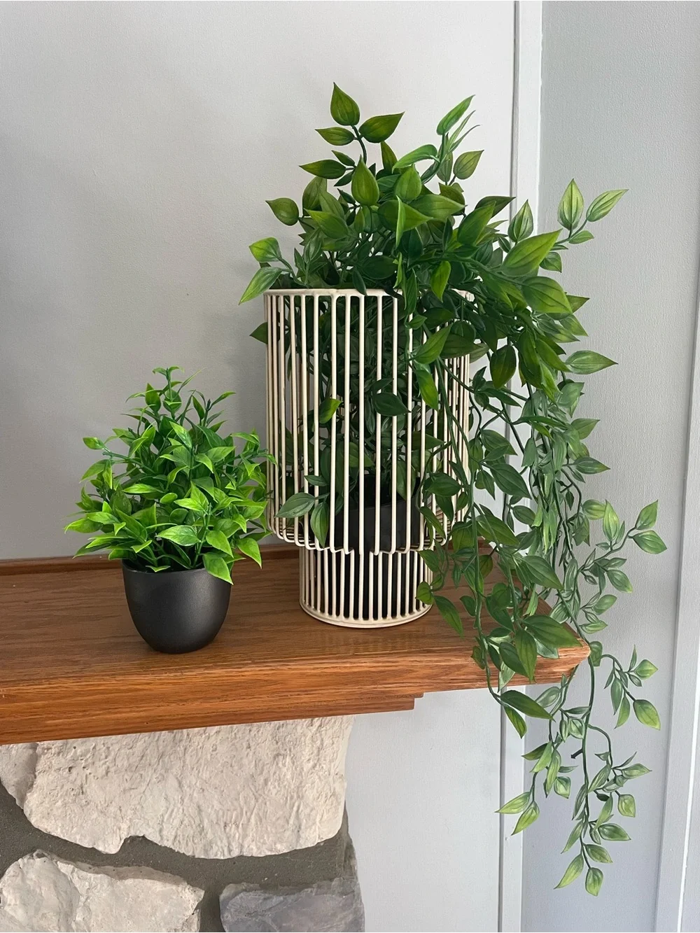 Neutral Beige Metal Accent Lantern